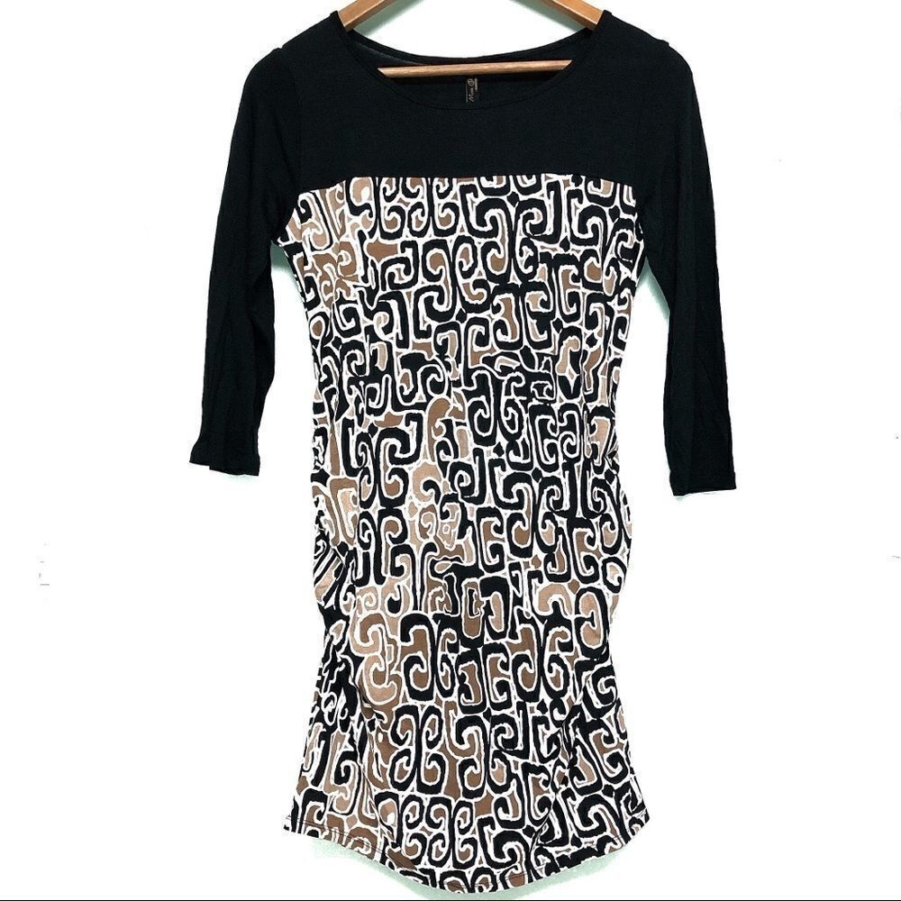 Mom & Co Geometric Scoop Neck Maternity Dress